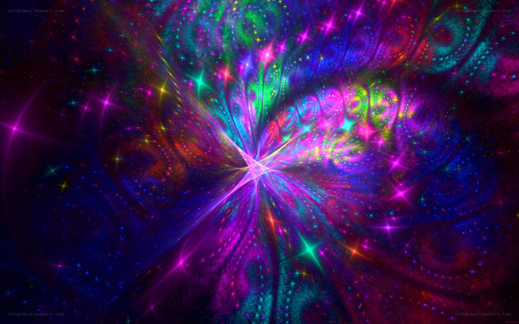 vibrant cosmic fractal explosion