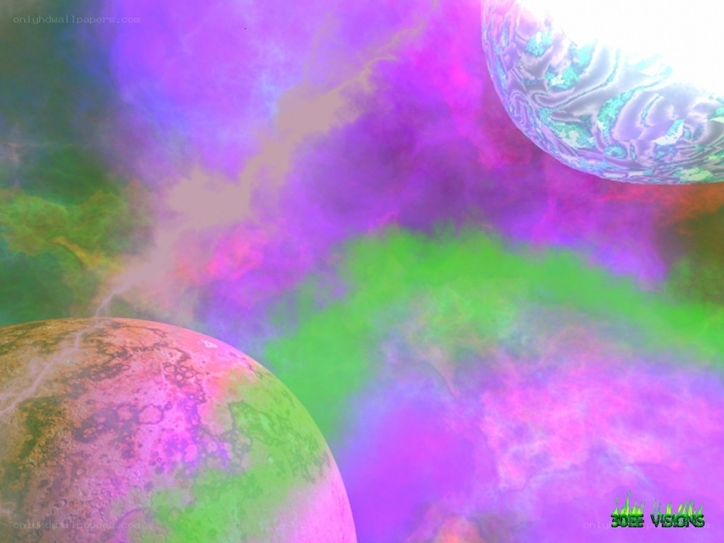 vibrant cosmic planets