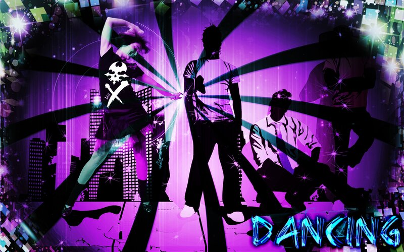 vibrant dancing silhouettes