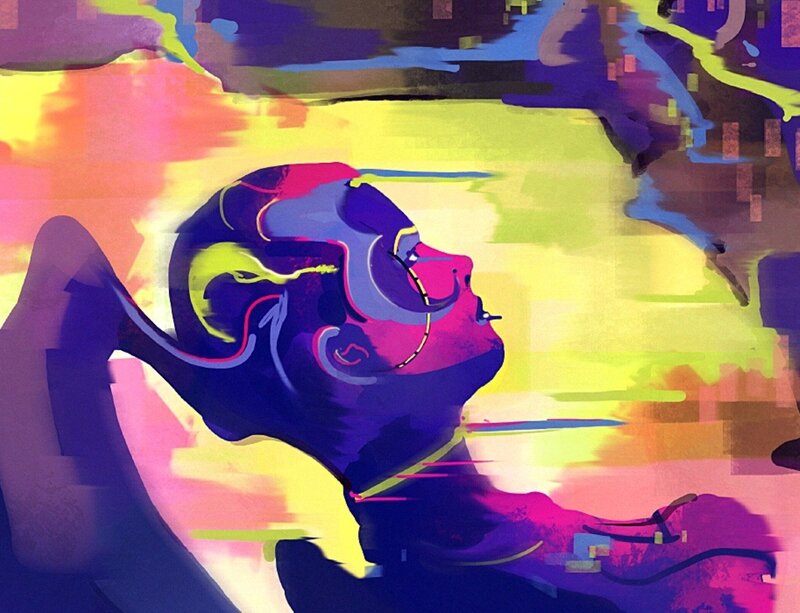 vibrant digital art of a person