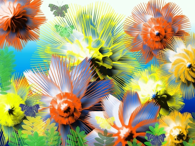 vibrant digital floral artwork