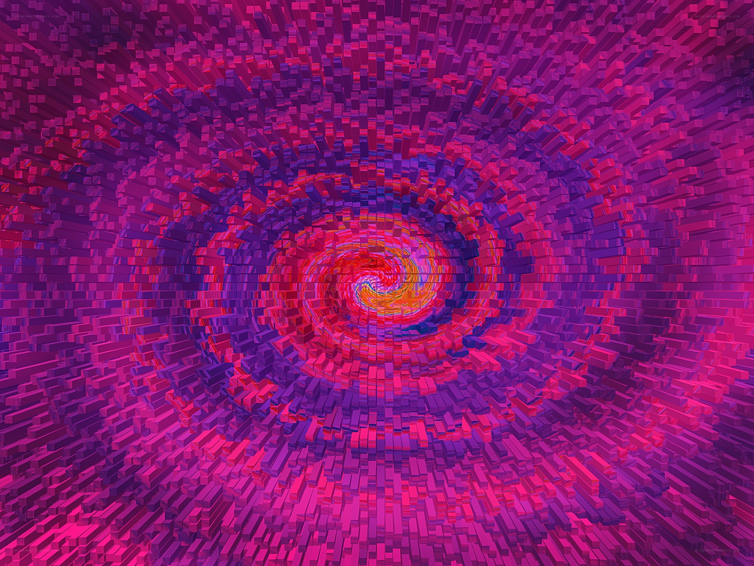 vibrant digital spiral tunnel