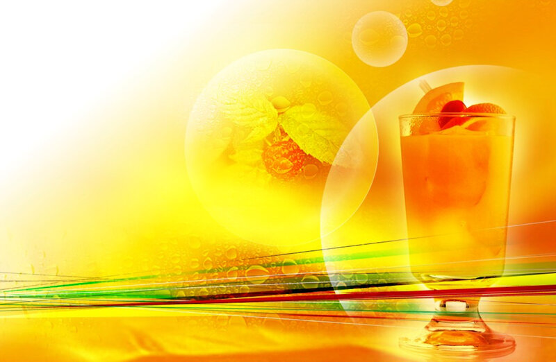 vibrant drink with fruit