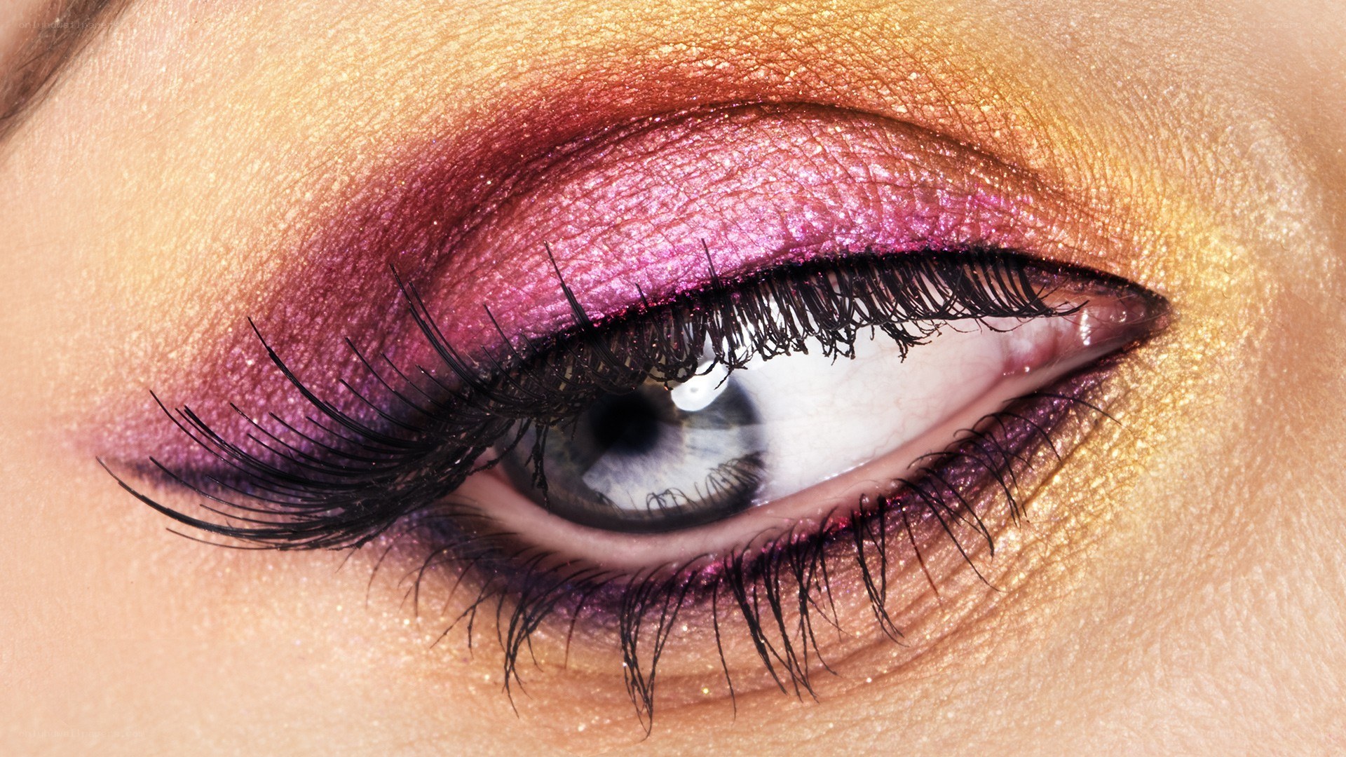 vibrant eye makeup close-up