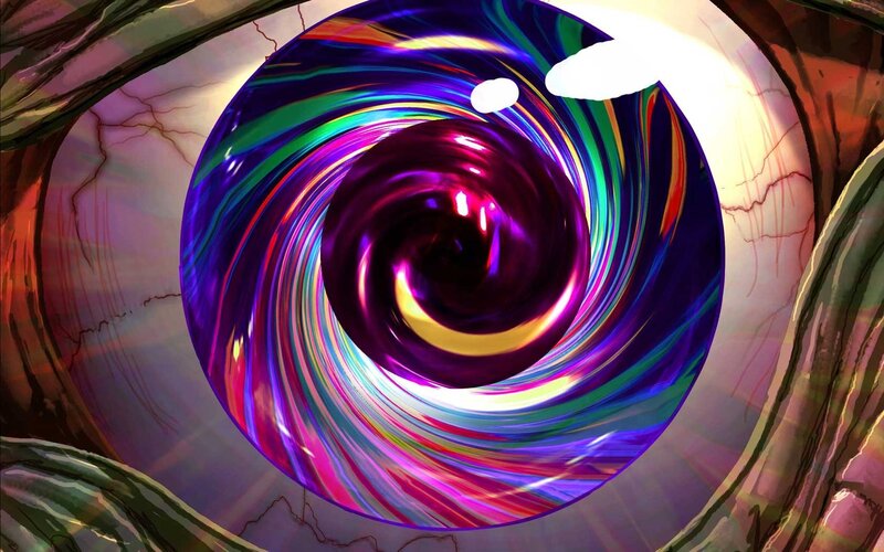 vibrant eye with swirling colors