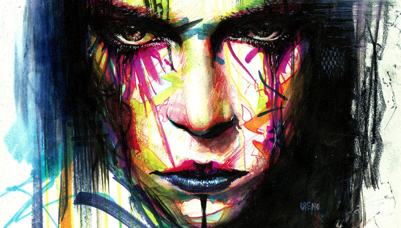 vibrant face art portrait