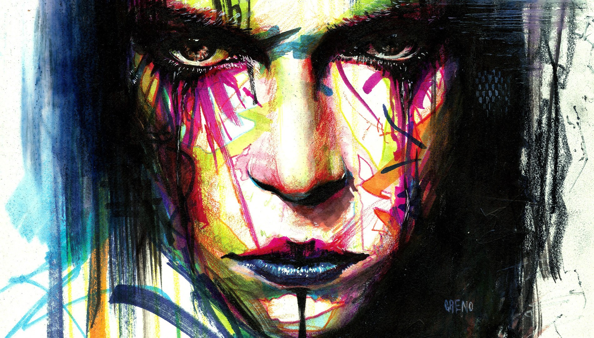 vibrant face art portrait