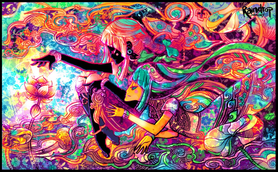 Vibrant fantasy art with two characters