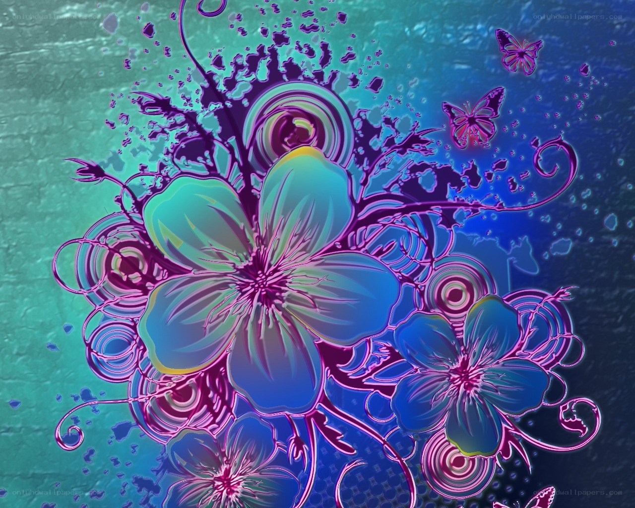 vibrant floral abstract art