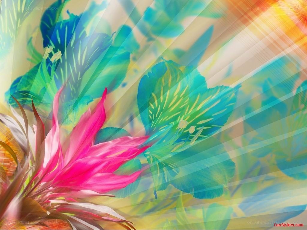 vibrant floral abstract art