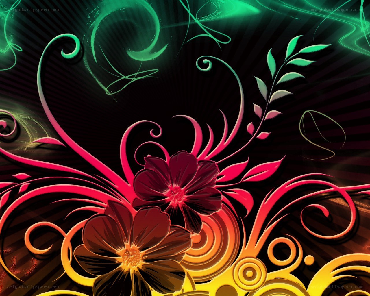 vibrant floral abstract design