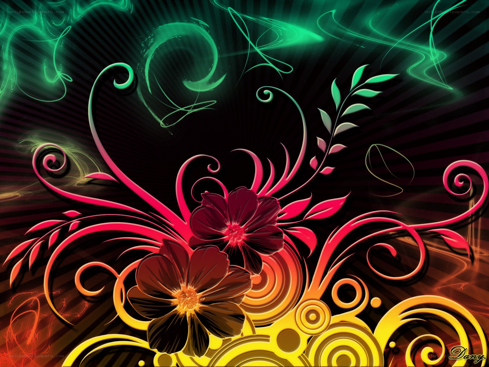 vibrant floral abstract design