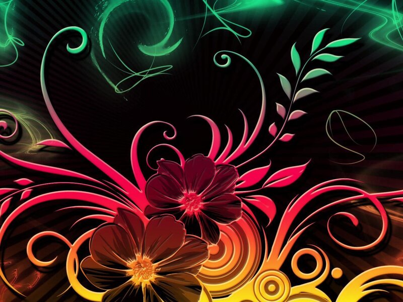 vibrant floral abstract design