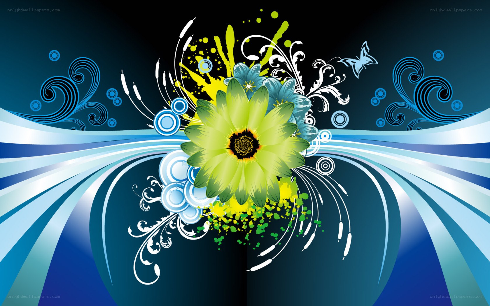 vibrant floral abstract design