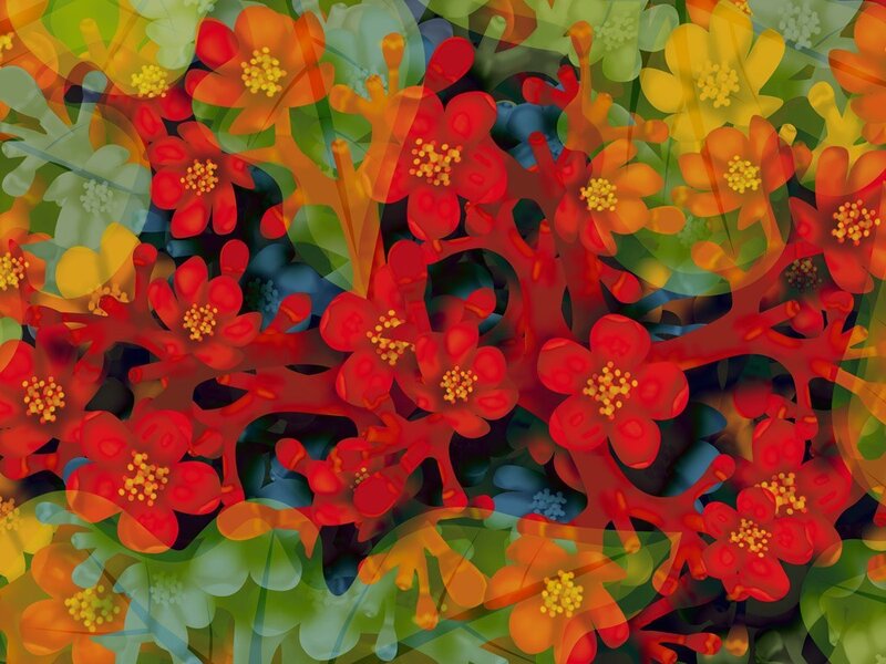 vibrant floral abstract pattern