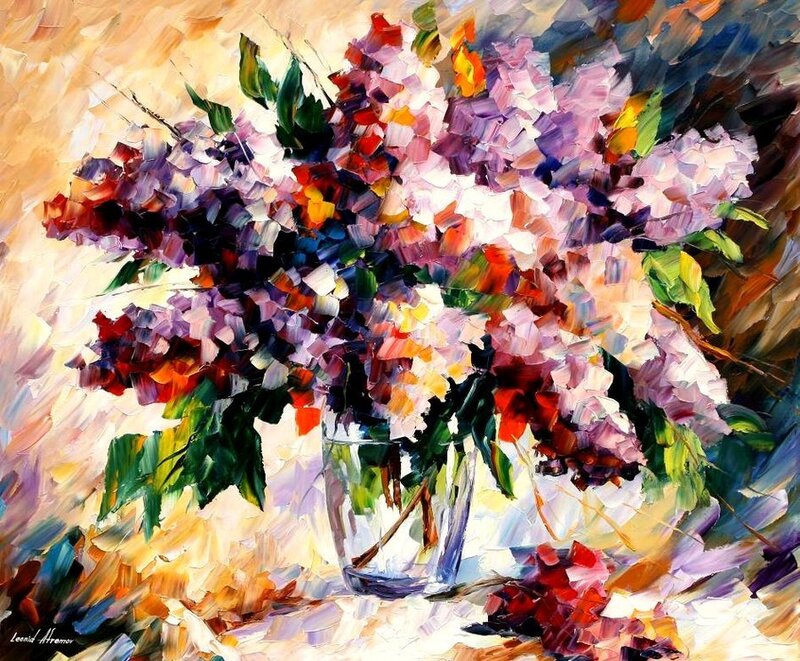 Vibrant floral bouquet painting