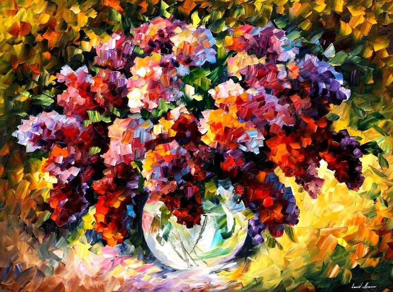 Vibrant floral bouquet painting