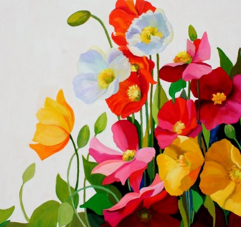 vibrant floral bouquet painting