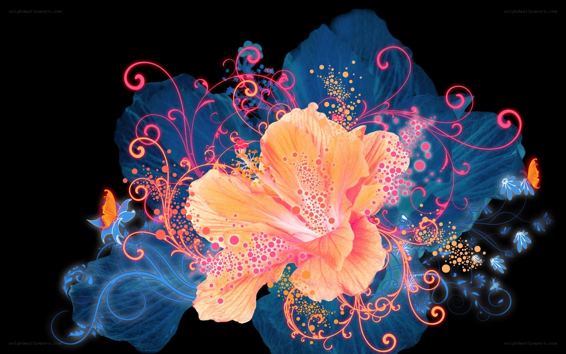 vibrant floral digital art