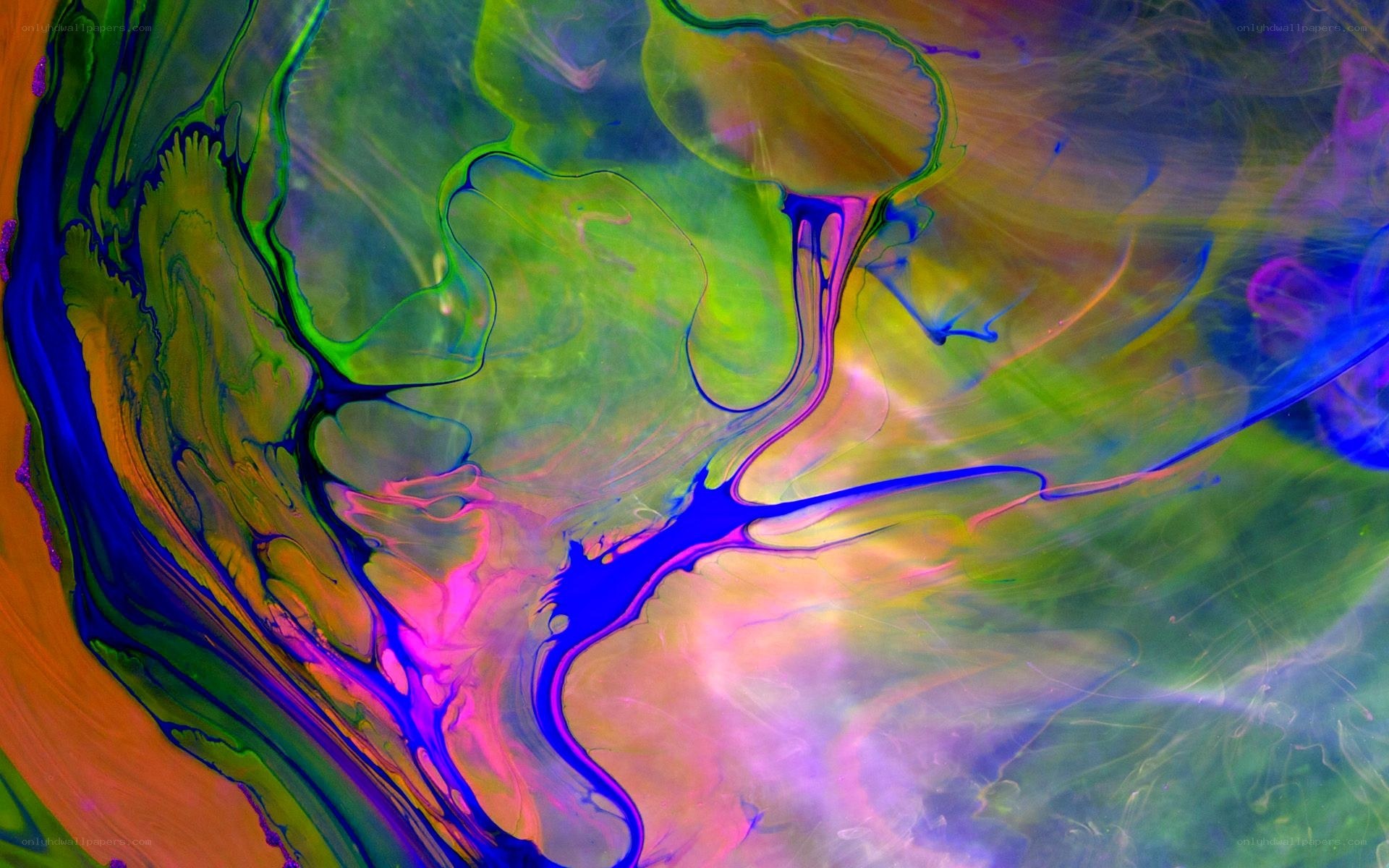 vibrant fluid art swirl