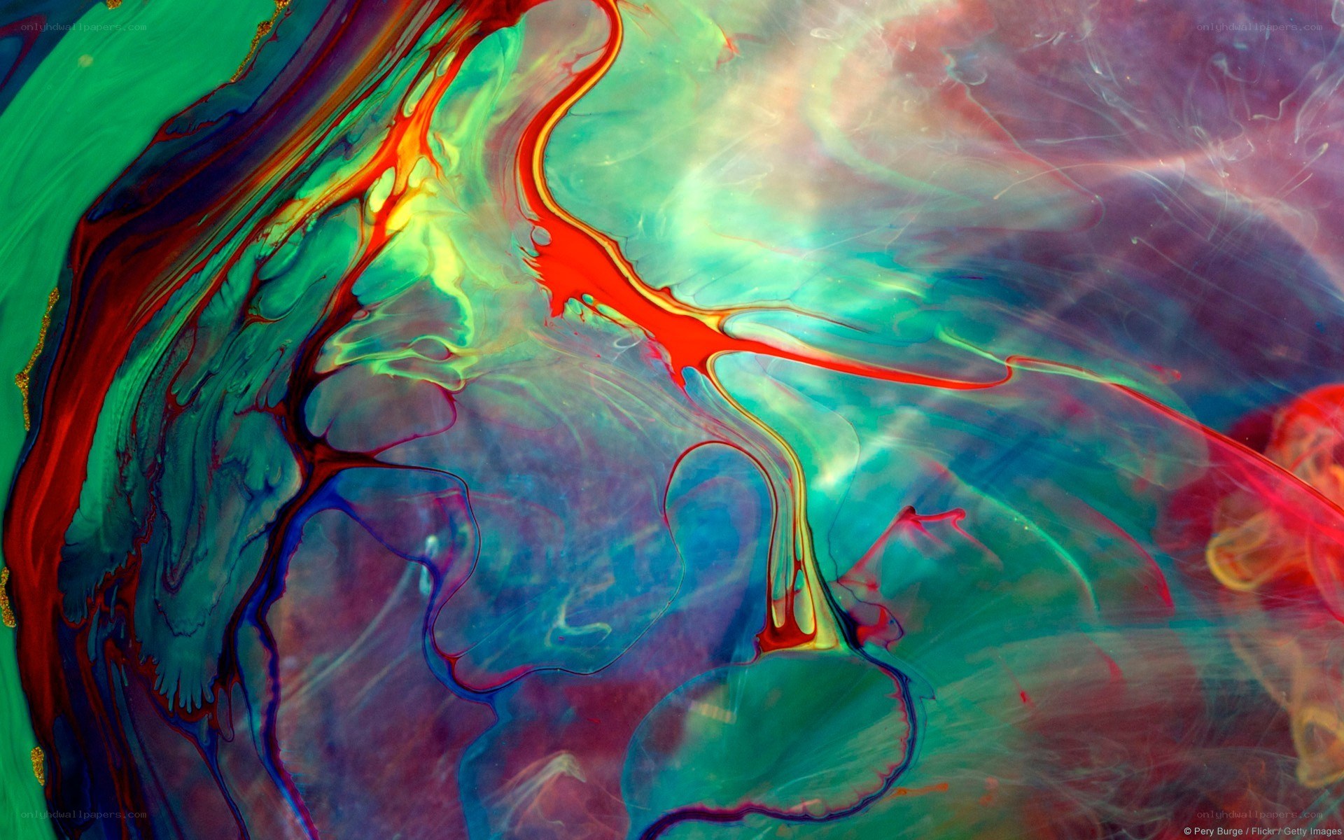 vibrant fluid art swirl