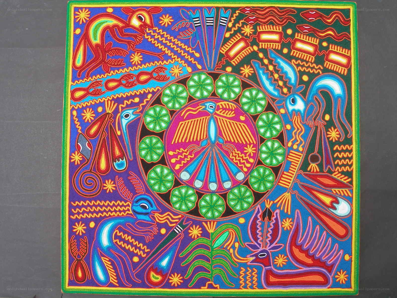 vibrant folk art textile