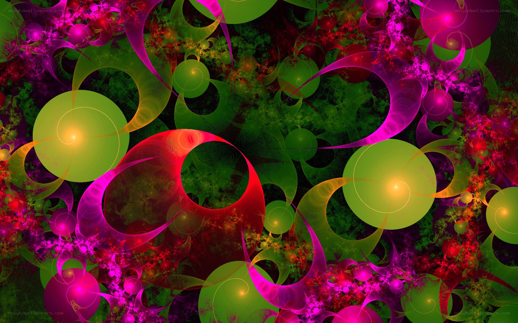 Vibrant fractal abstract art