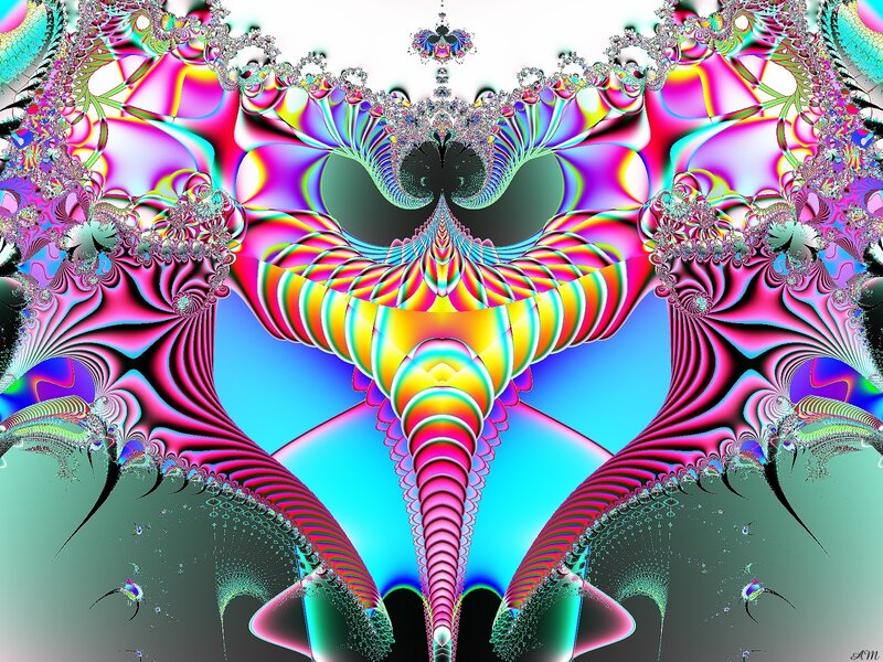 Vibrant fractal abstract art