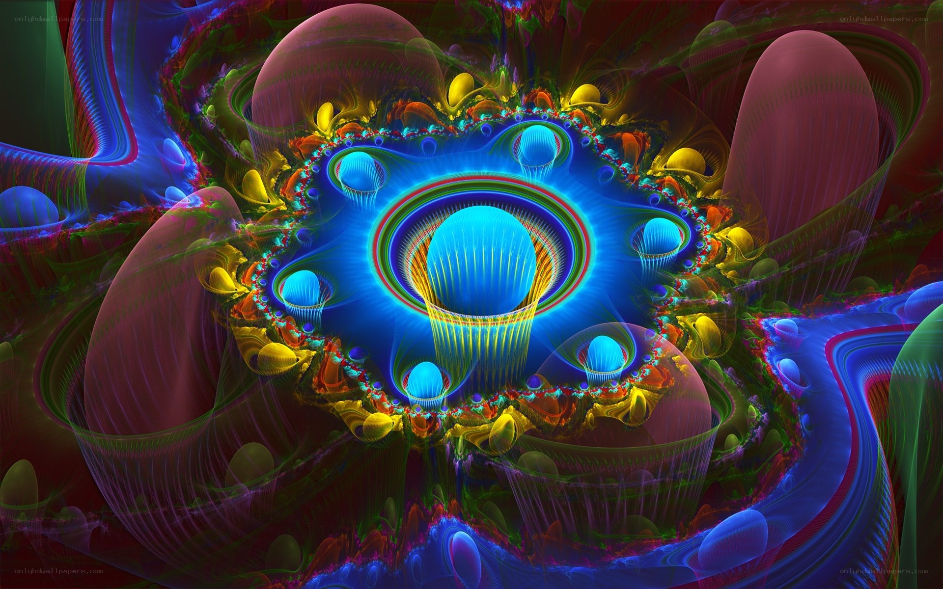 Vibrant fractal abstract art
