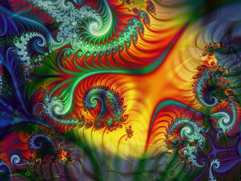 Vibrant fractal art pattern