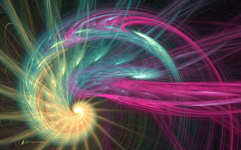 vibrant fractal energy swirl