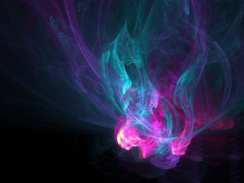 Vibrant fractal energy swirl