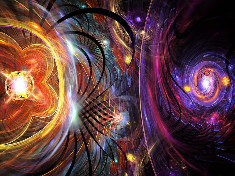 vibrant fractal energy swirls