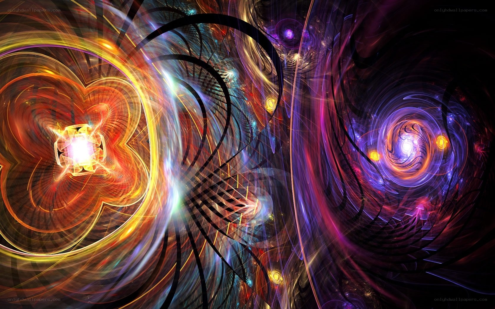 vibrant fractal energy swirls