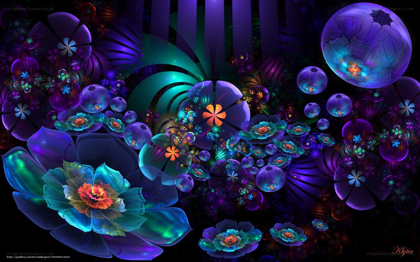 vibrant fractal floral art