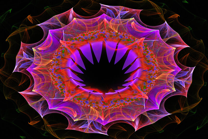 Vibrant fractal flower design