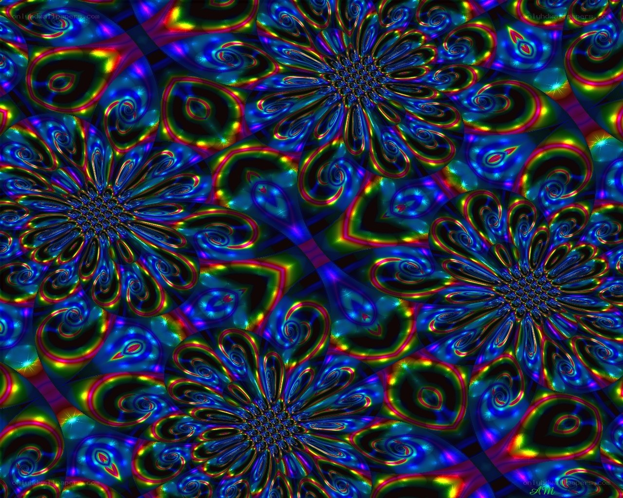 vibrant fractal flower patterns