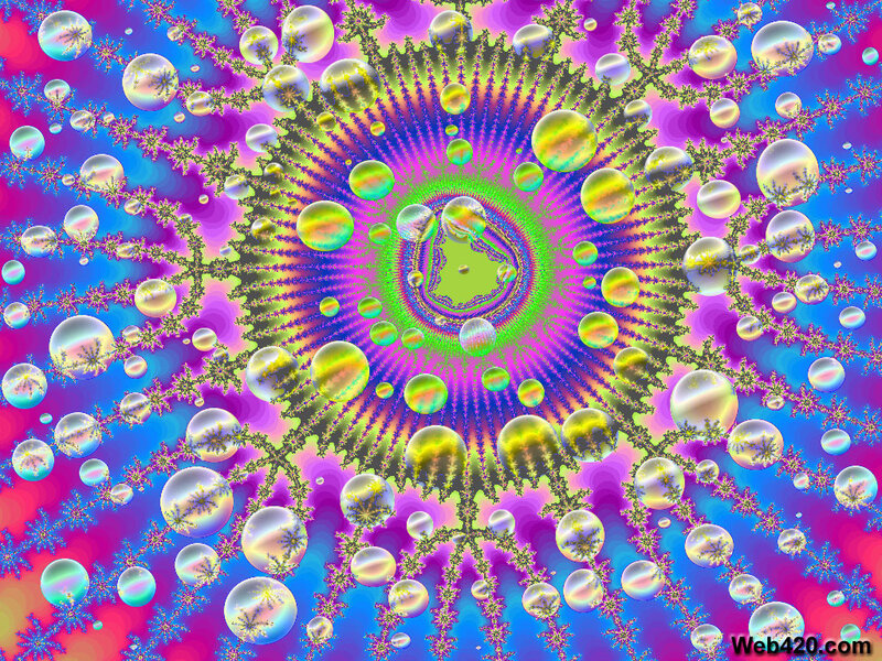 vibrant fractal pattern with bubbles