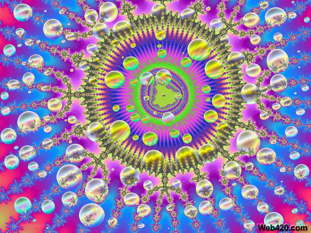 vibrant fractal pattern with bubbles