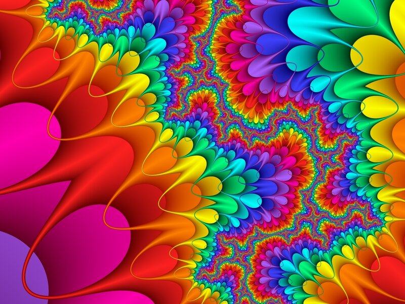 vibrant fractal rainbow pattern