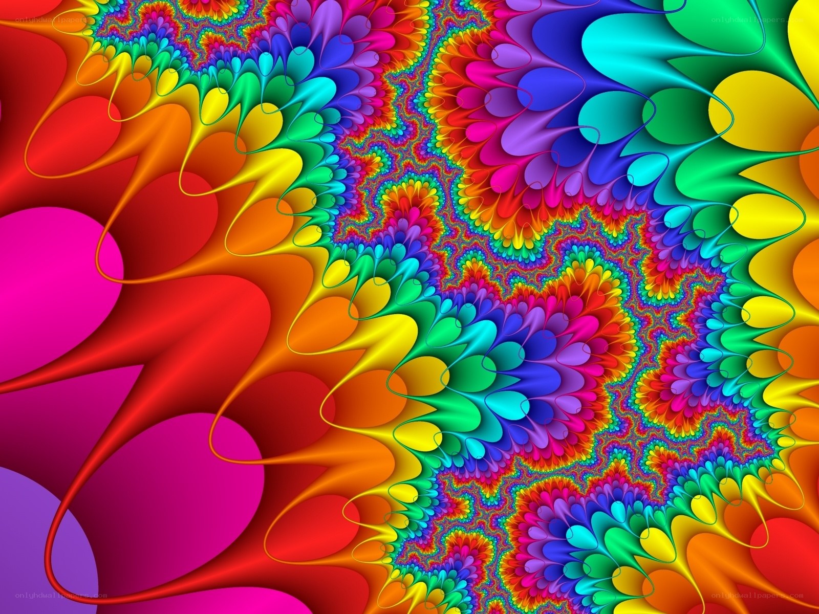 vibrant fractal rainbow pattern