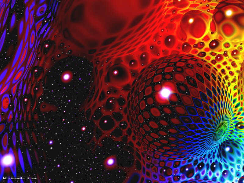 vibrant fractal space scene