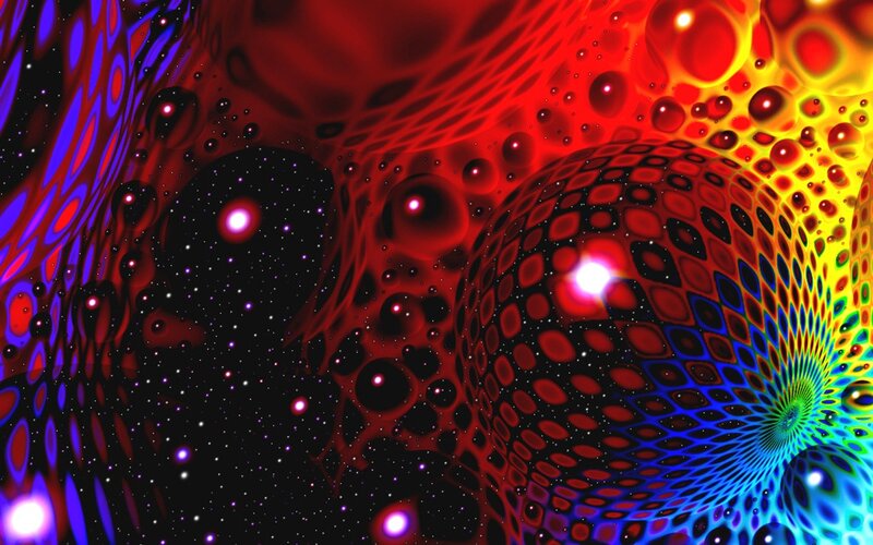 vibrant fractal space tunnel