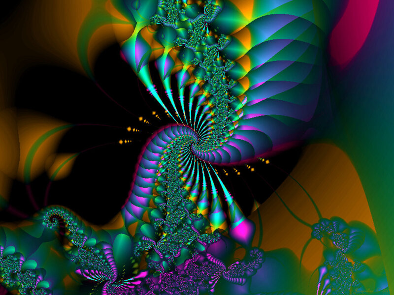 vibrant fractal spiral