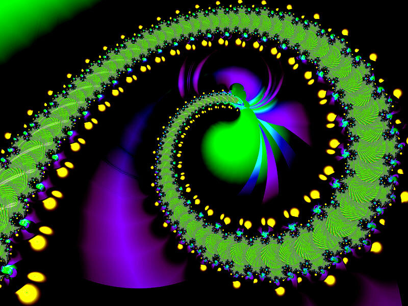 vibrant fractal spiral