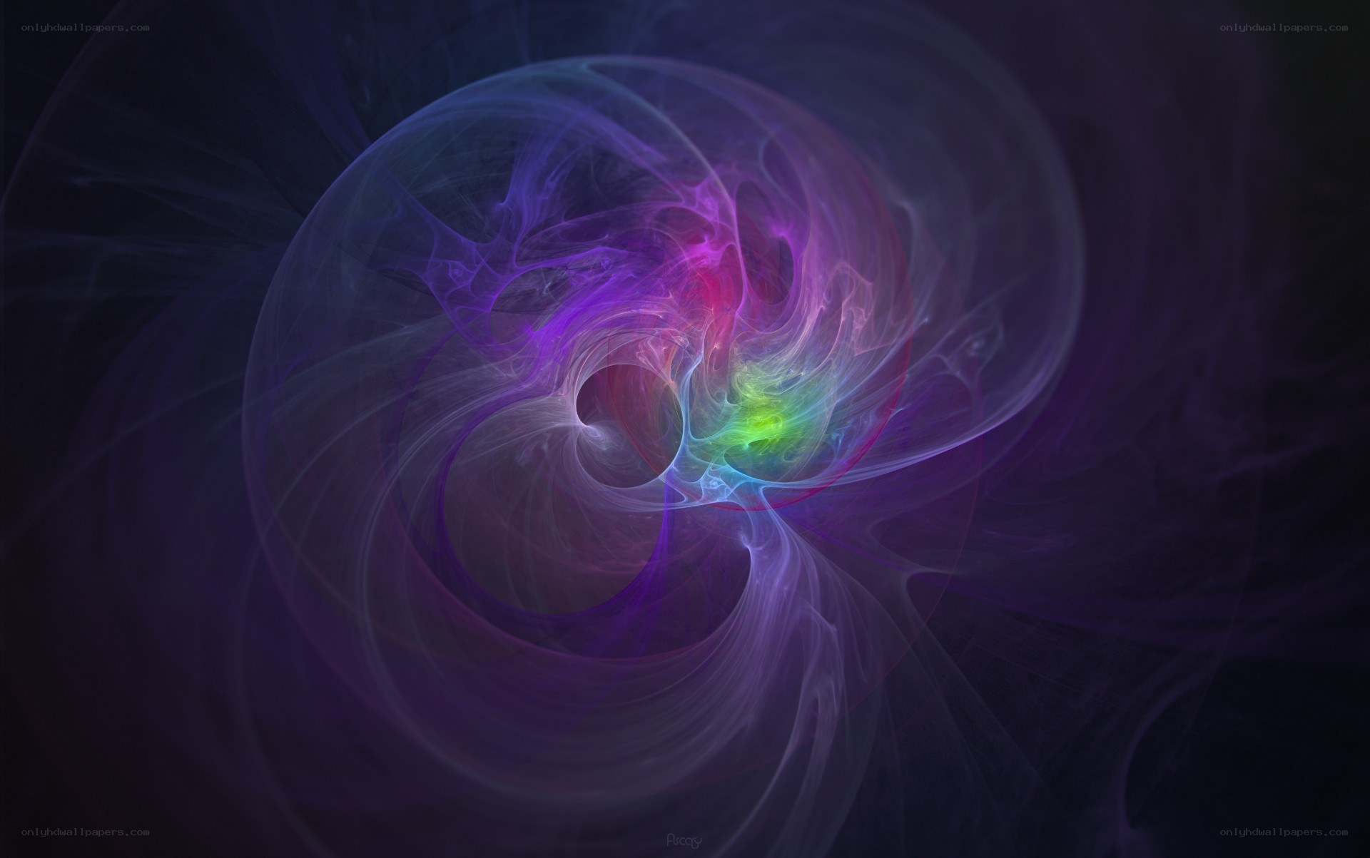 vibrant fractal spiral
