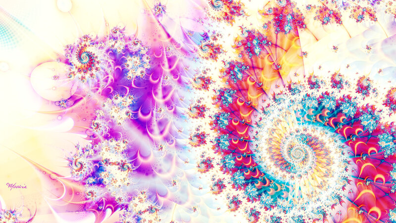vibrant fractal spiral art