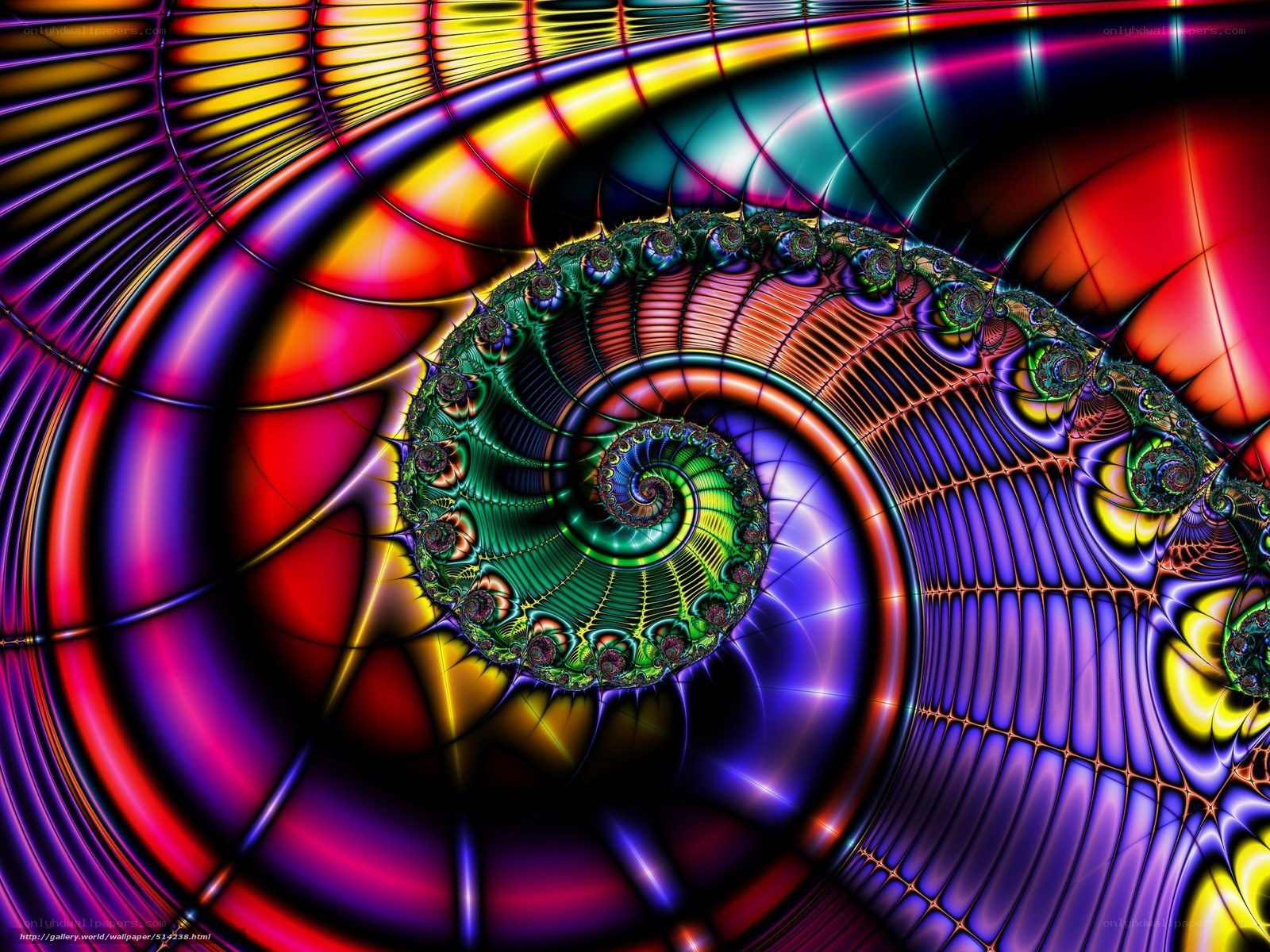 vibrant fractal spiral artwork