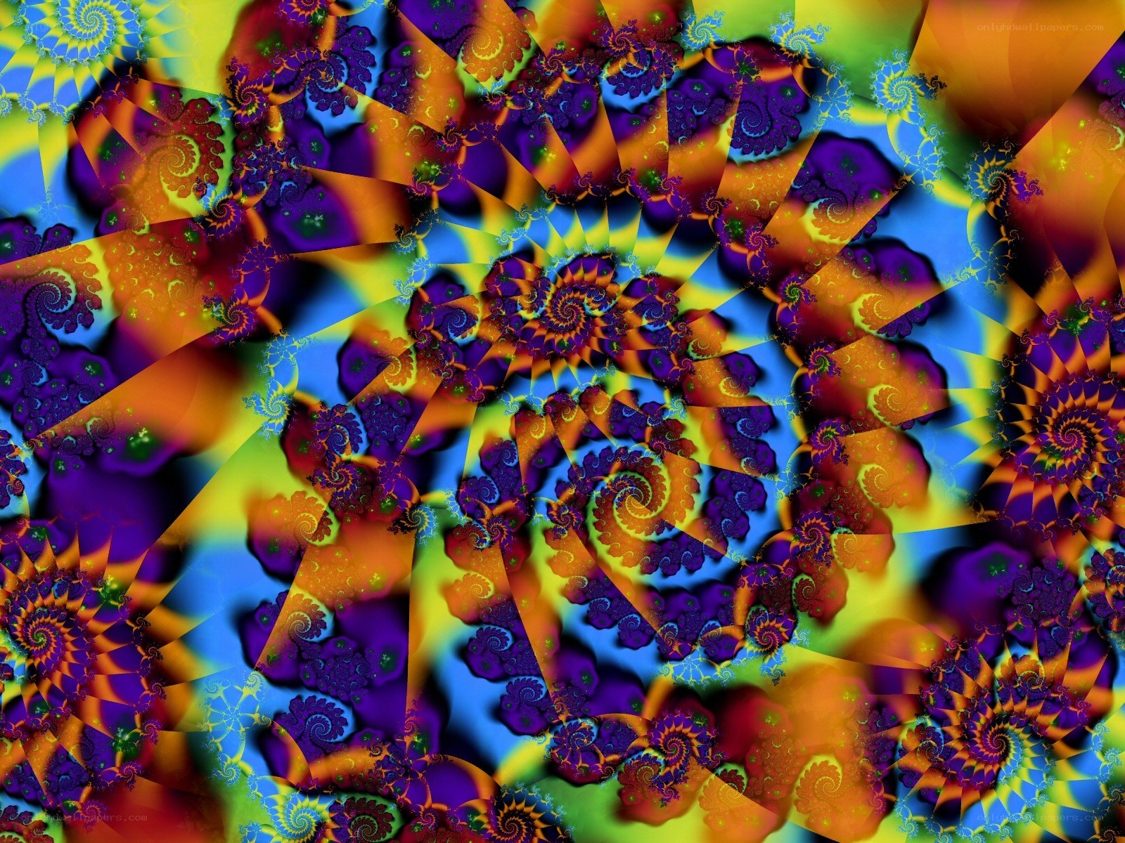 vibrant fractal spiral pattern