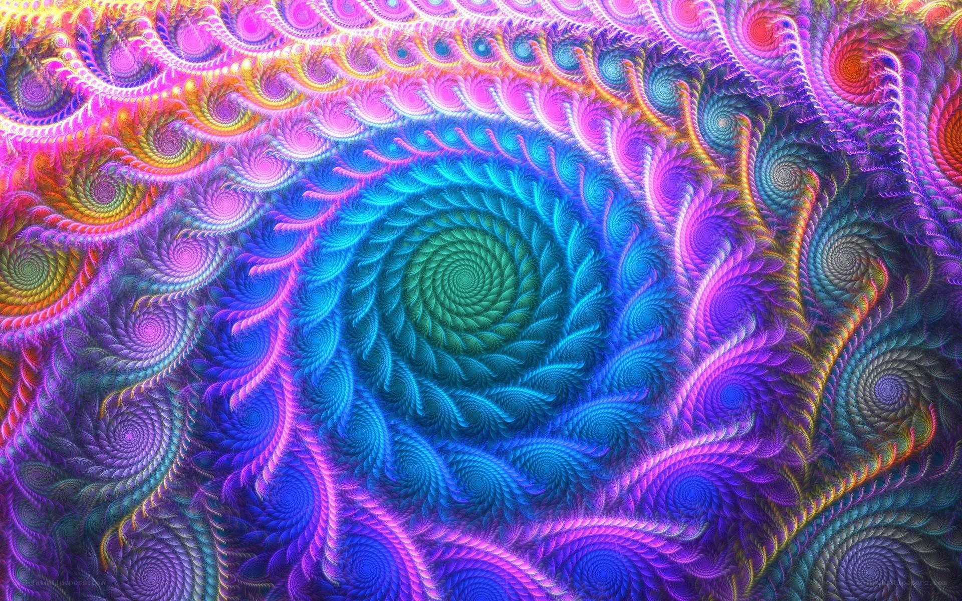 vibrant fractal spiral pattern